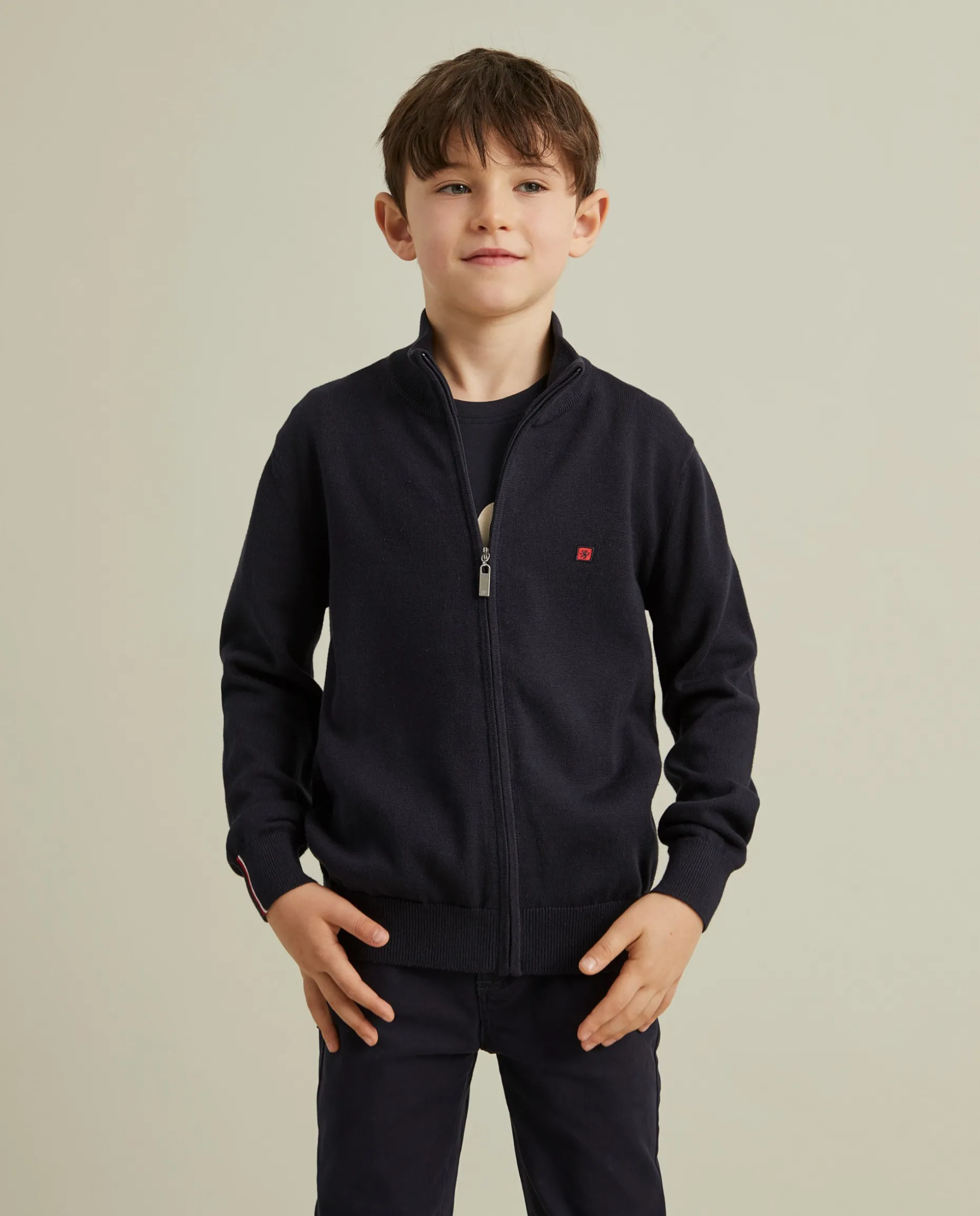 Casaco de malha com fecho