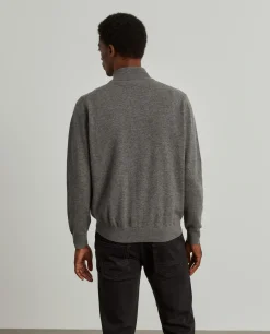 Casaco de malha com fecho em lã