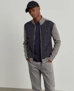 Casaco de malha com frente acolchoada