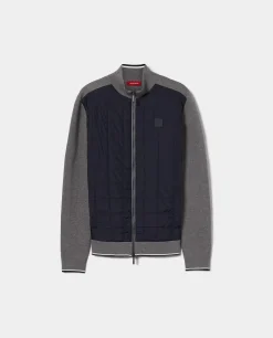 Casaco de malha com frente acolchoada