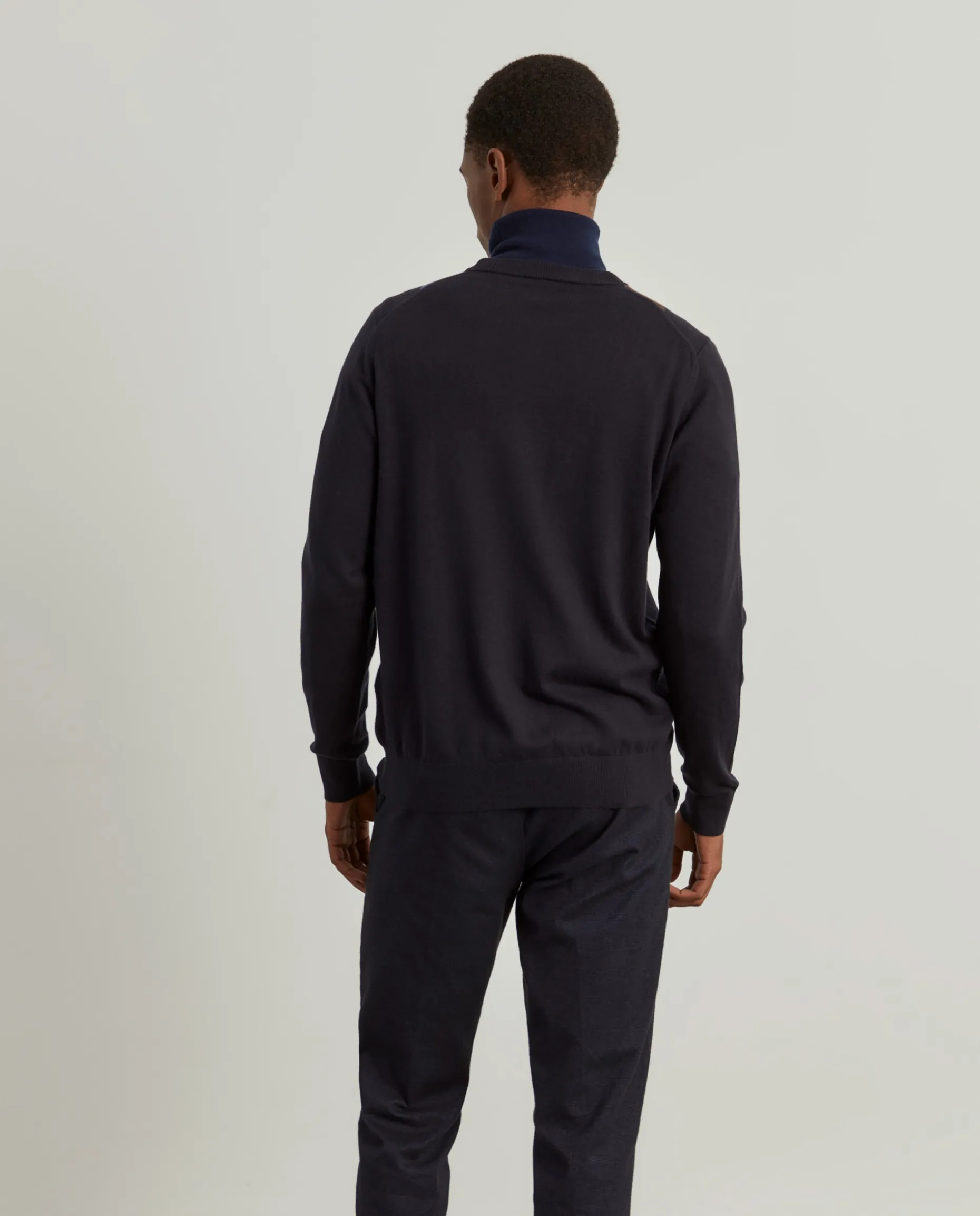 Casaco de malha com losangos em algodão e caxemira