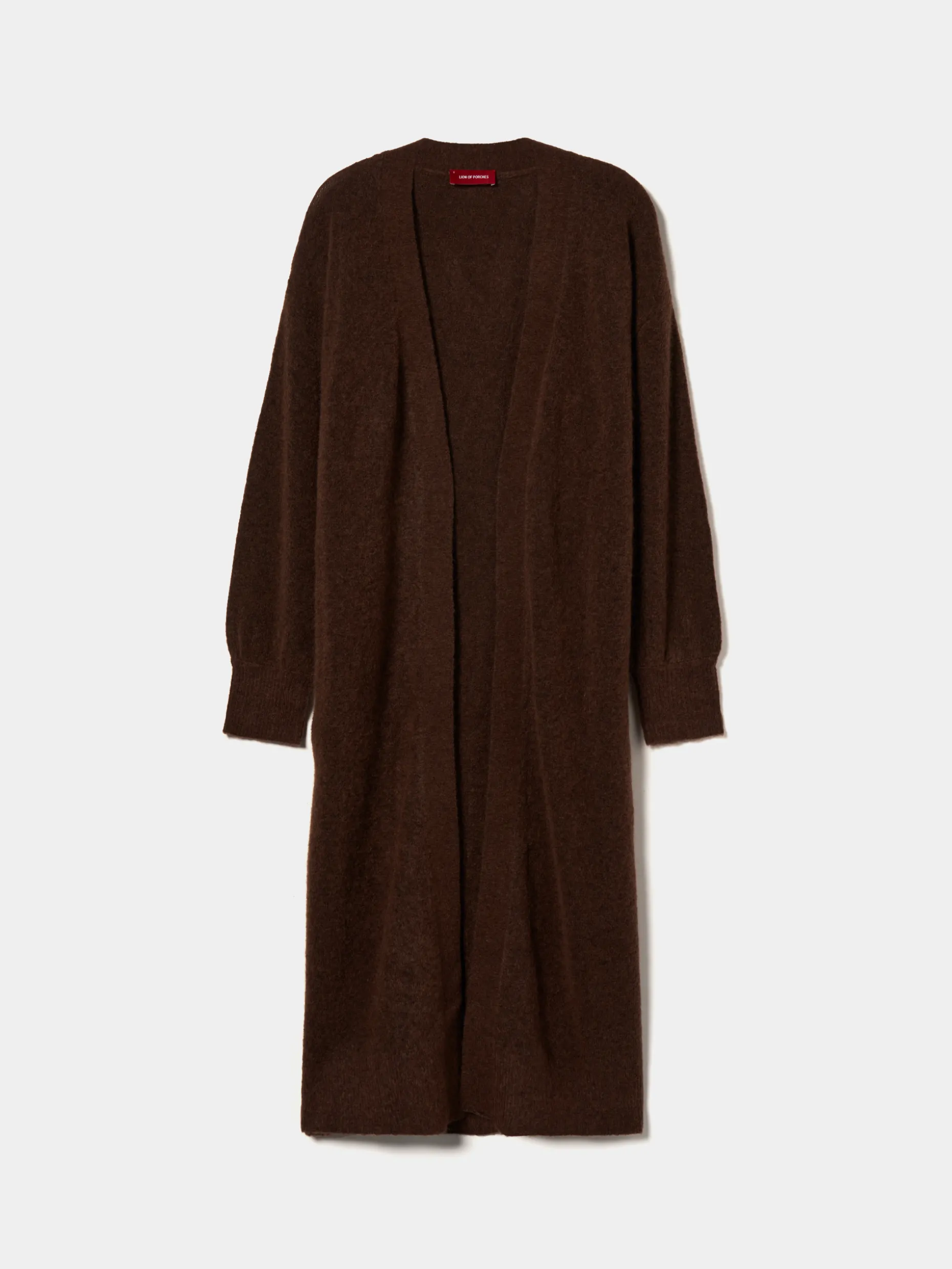 Casaco de malha comprido mangas abalonadas