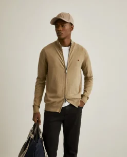 Casaco de malha em algodão e caxemira