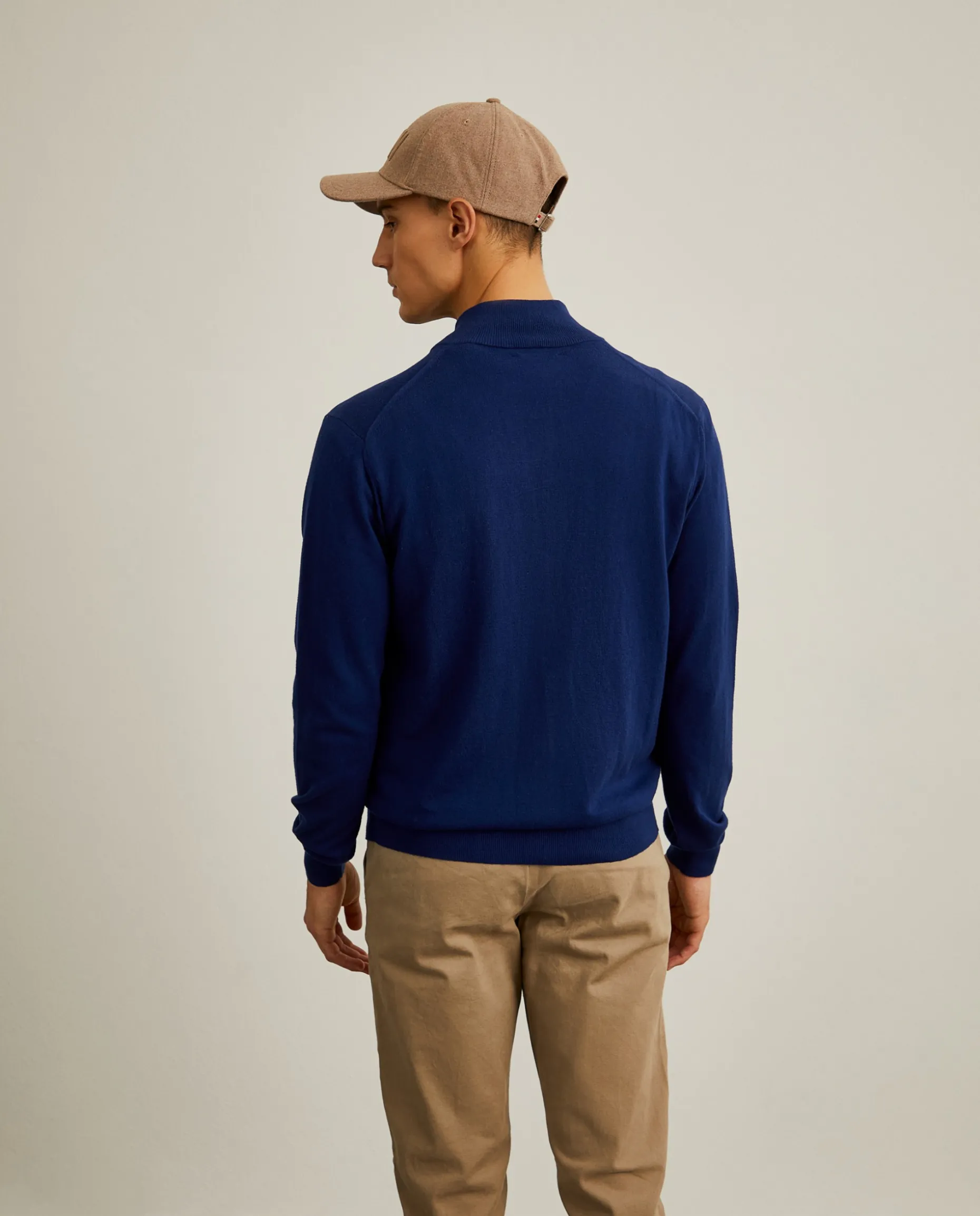 Casaco de malha em algodão e caxemira