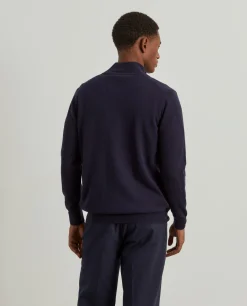 Casaco de malha em lã com fecho