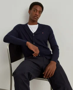 Casaco de malha em lã com botões