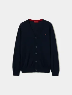 Casaco de malha em lã com botões