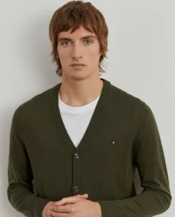 Casaco de malha em lã com botões