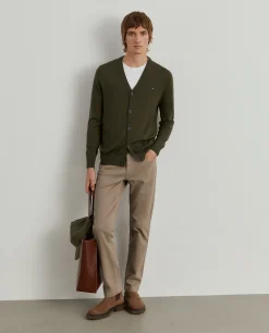 Casaco de malha em lã com botões