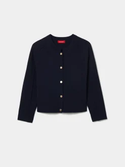 Casaco de malha em lã com molas