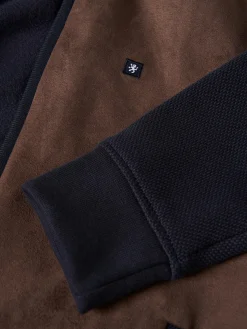 Casaco malha bicolor com frente em contraste