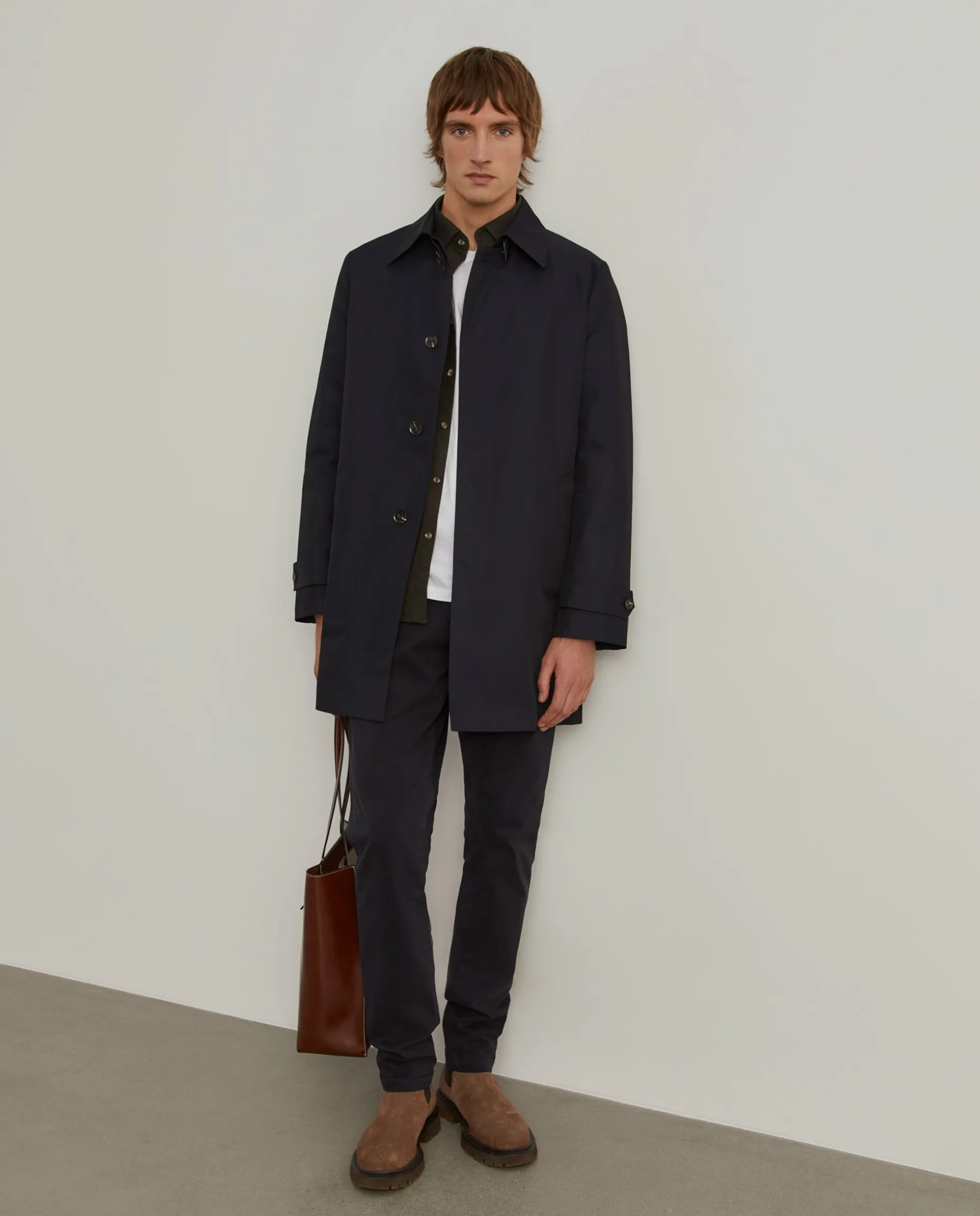 Casaco modelo gabardine com acolchoado interior