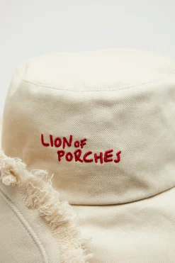 Chapéu de sol em canvas com bordado