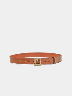 Cinto de pele com fivela monograma