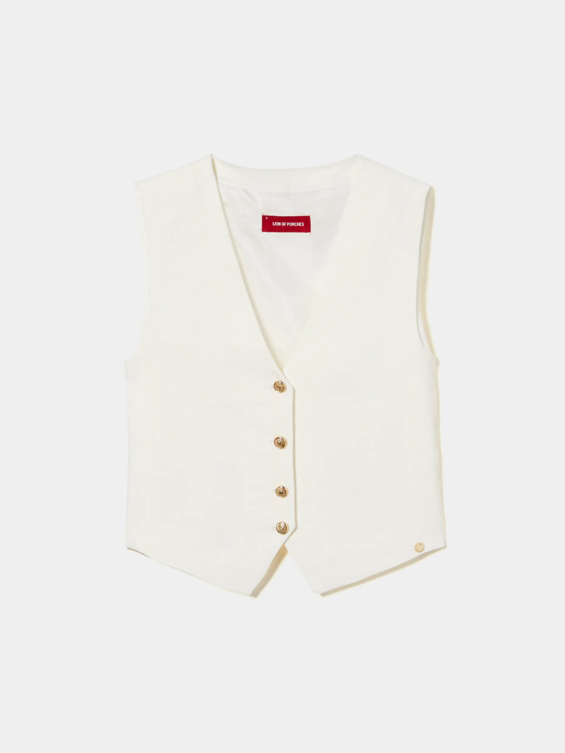Colete 100% linho com botões brasão dourados