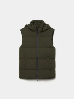 Colete acolchoado com capuz