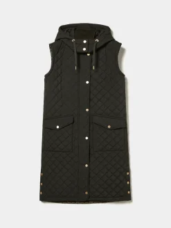 Colete comprido acolchoado