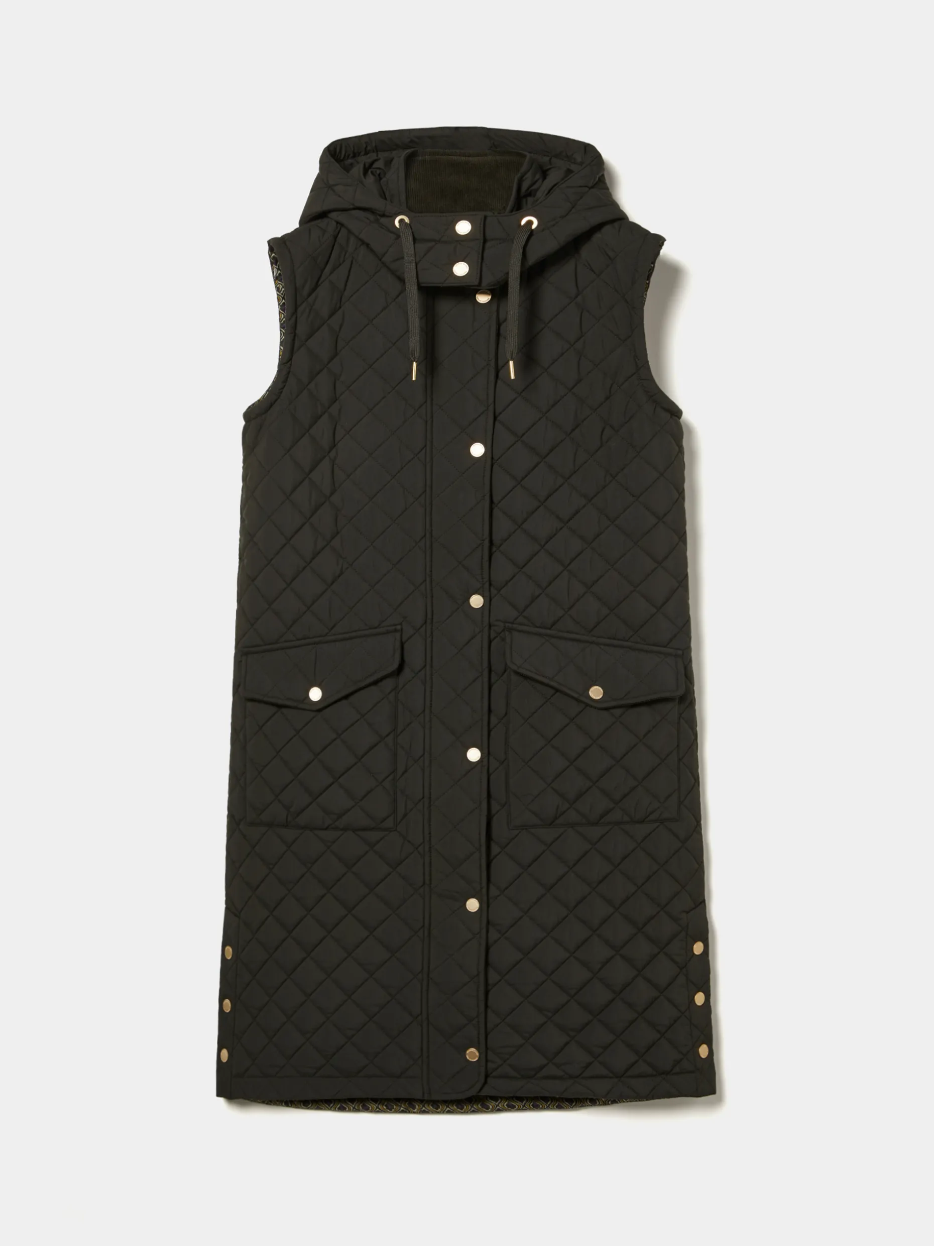 Colete comprido acolchoado