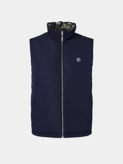 Colete reversível com padrão tropa e bolsos