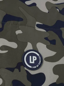 Colete reversível com padrão tropa e bolsos