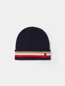 Gorro em lã com riscas tricolor