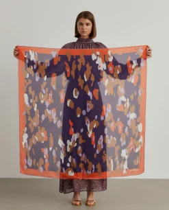 Lenço de seda estampado