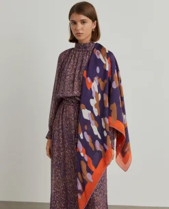 Lenço de seda estampado