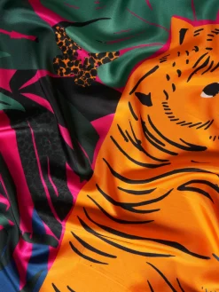 Lenço de seda padrão selva