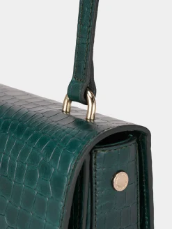 Mala a tiracolo em pele gravada