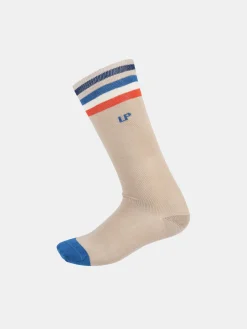 Meias em algodão com detalhe de riscas