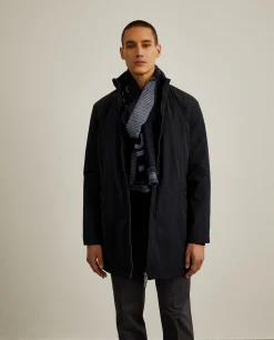 Parka acolchoada com capuz embutido