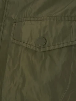 Parka em tecido técnico com capuz e bolsos