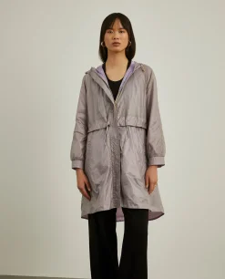 Parka transparente com capuz