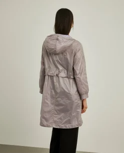 Parka transparente com capuz