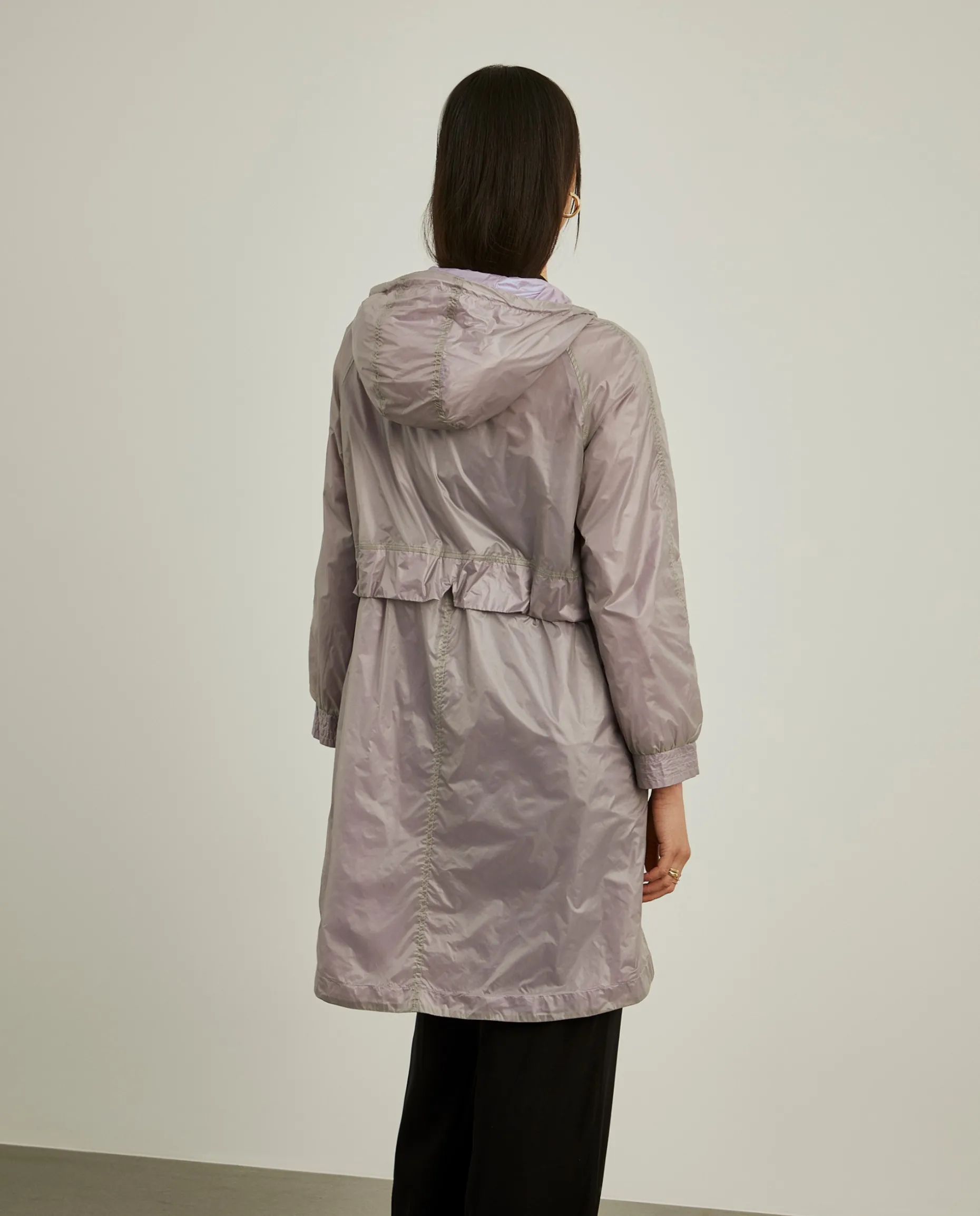 Parka transparente com capuz