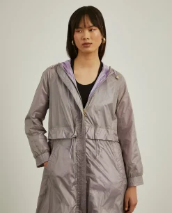 Parka transparente com capuz