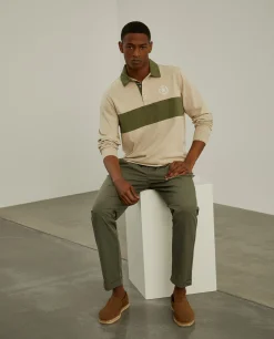 Polo bicolor de manga comprida