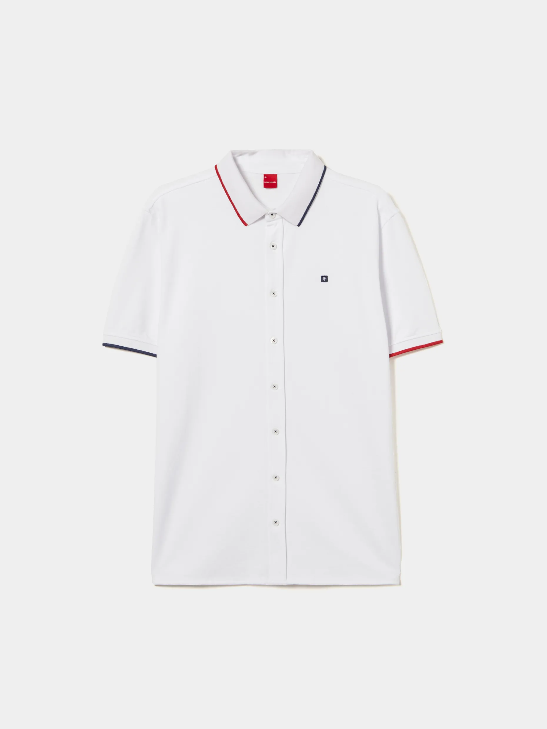 Polo camisa em algodão com riscas