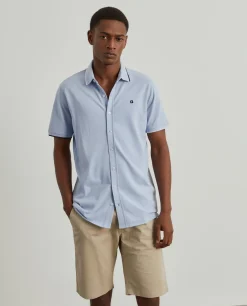 Polo camisa em algodão com riscas