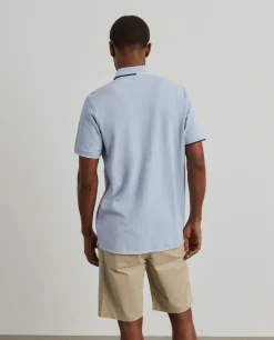 Polo camisa em algodão com riscas