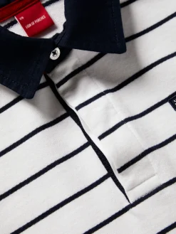 Polo de manga comprida às riscas