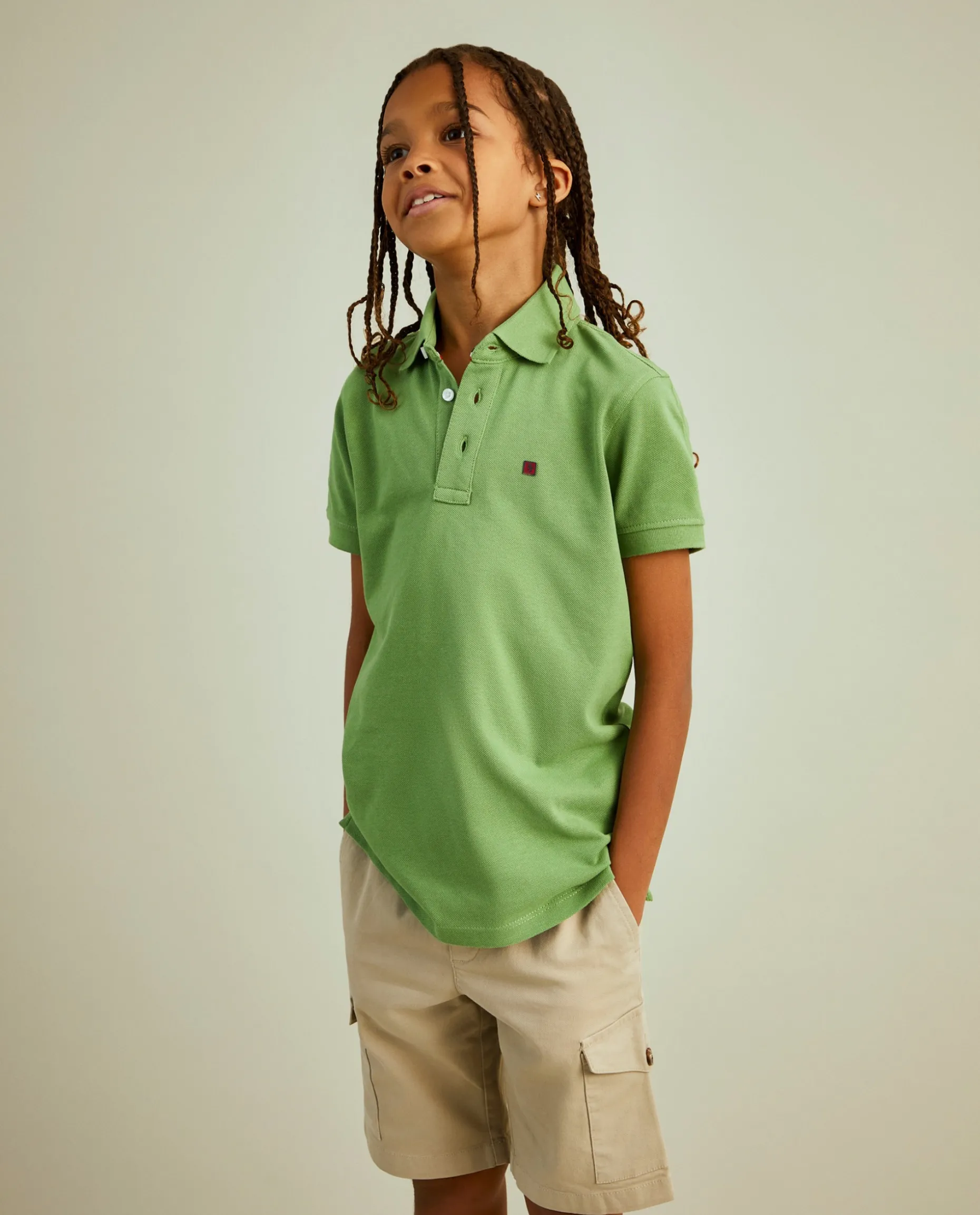 Polo de manga curta 100% algodão