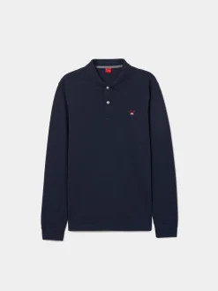 Polo manga comprida de algodão