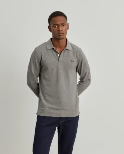 Polo manga comprida de algodão