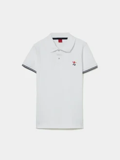 Polo manga curta em algodão