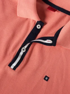 Polo manga curta em algodão com riscas