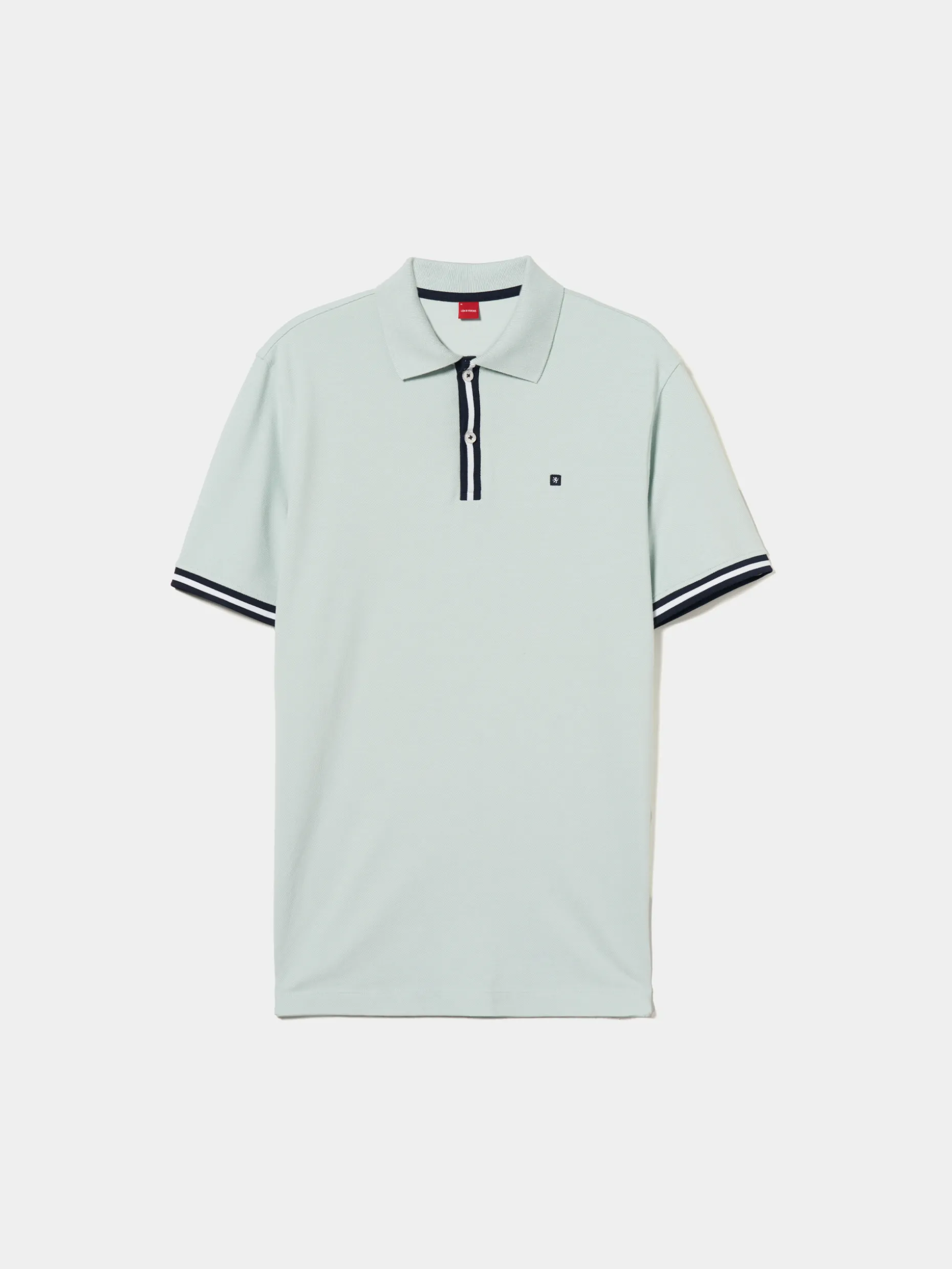 Polo manga curta em algodão com riscas