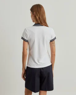 Polo piqué bicolor em algodão