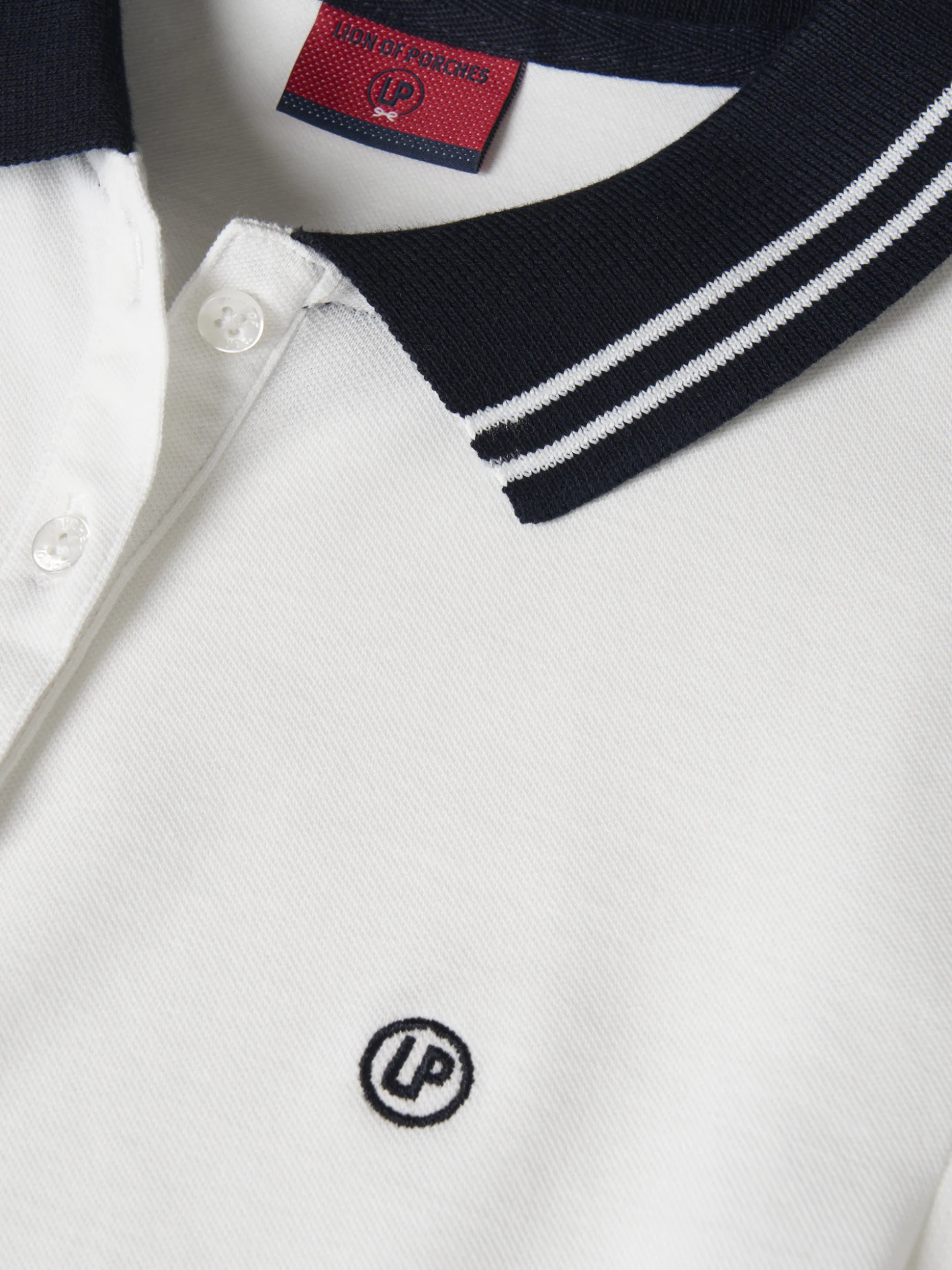 Polo piqué bicolor em algodão