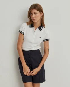 Polo piqué bicolor em algodão